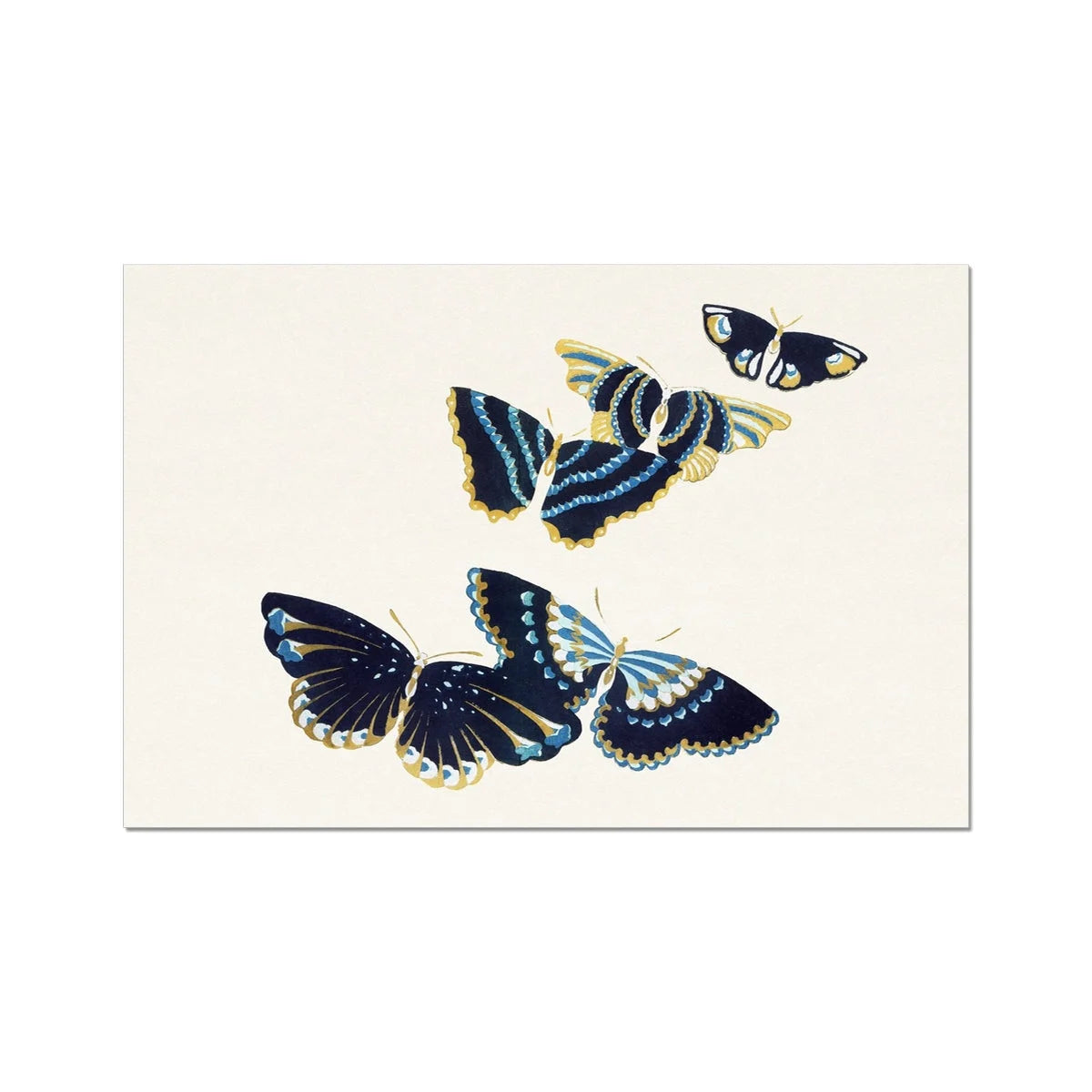 Japanese Blue Butterflies too - Kamisaka Sekka Art Print 24’’x16’’ Posters Prints & Visual Artwork