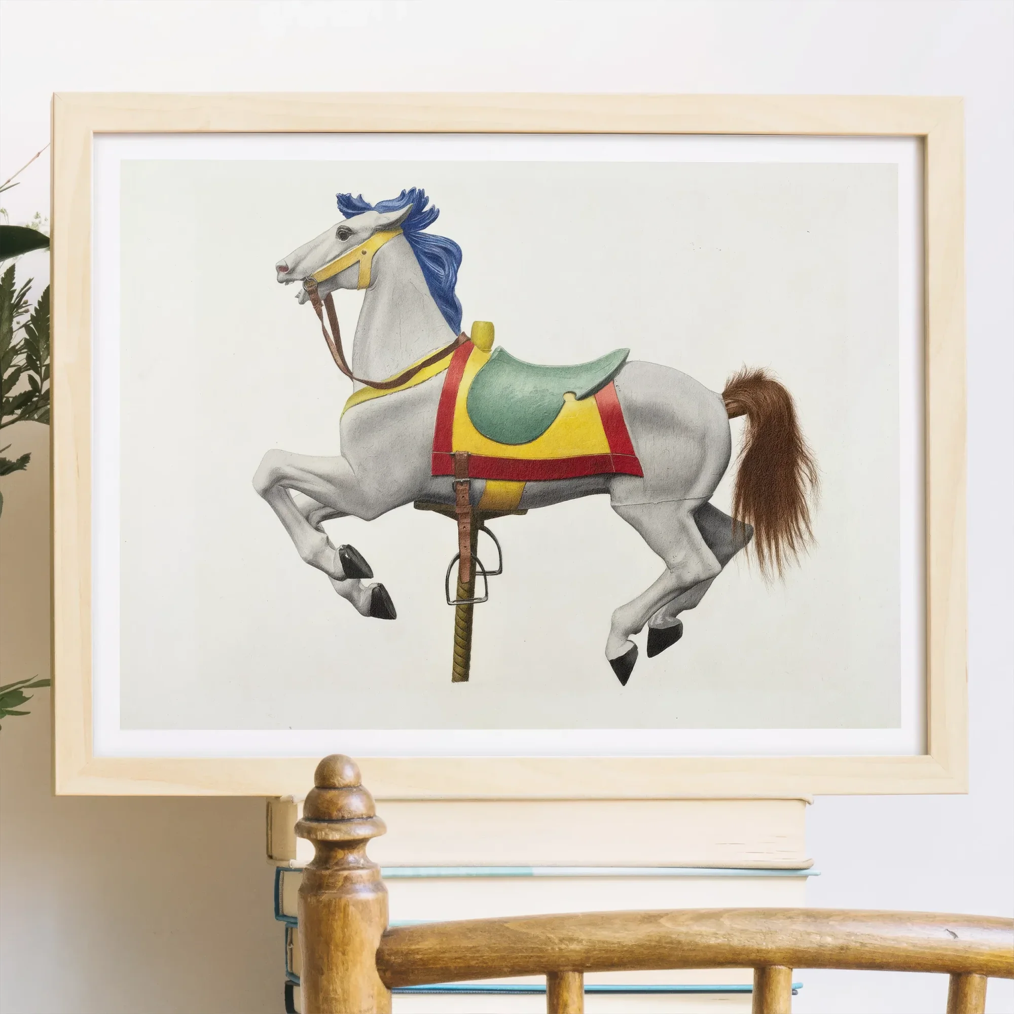 Carousel Horse - American Watercolor Art Print Posters Prints & Visual Artwork