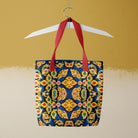 Ayodhya - Thai Mosaic Shopping Tote Bag Red Handles Bags