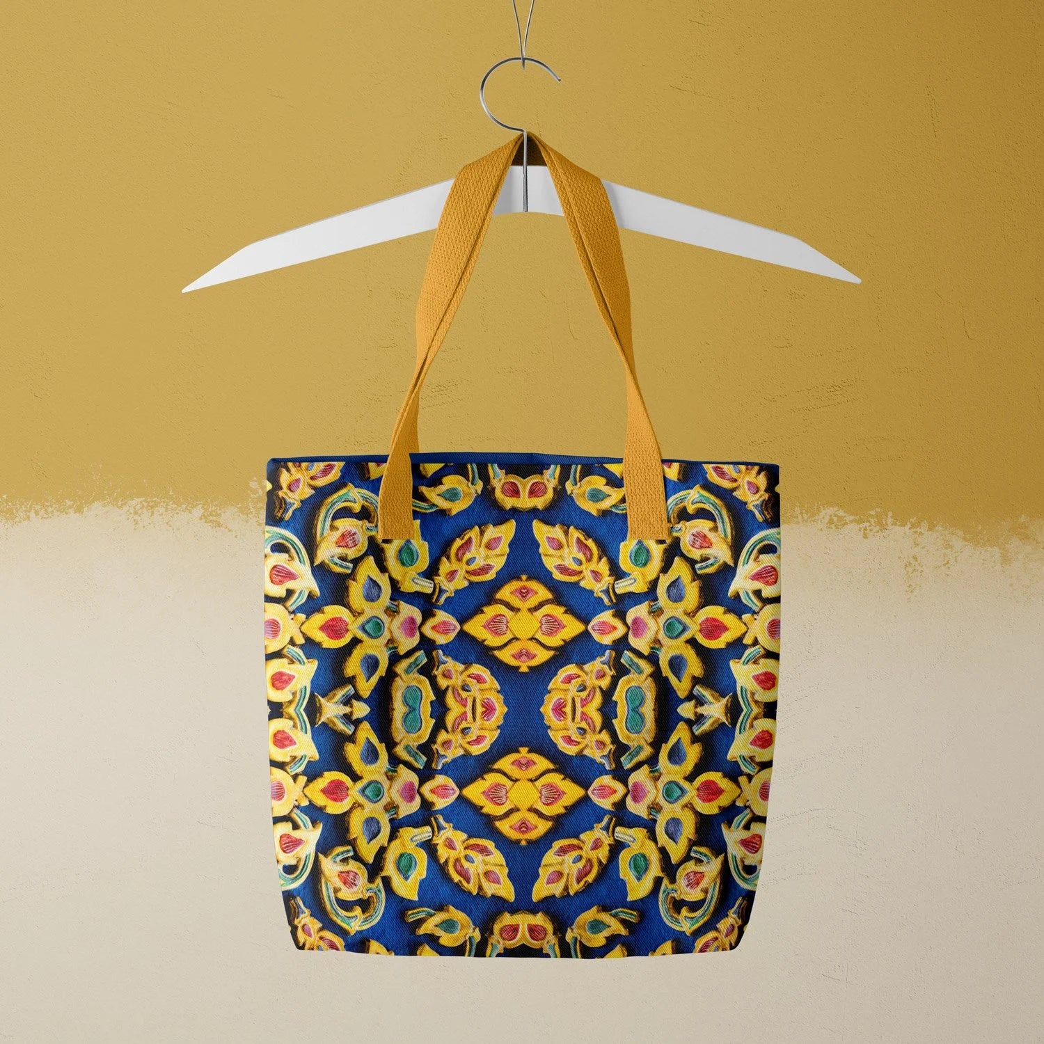 Ayodhya - Thai Mosaic Design Tote Yellow Handles Bags