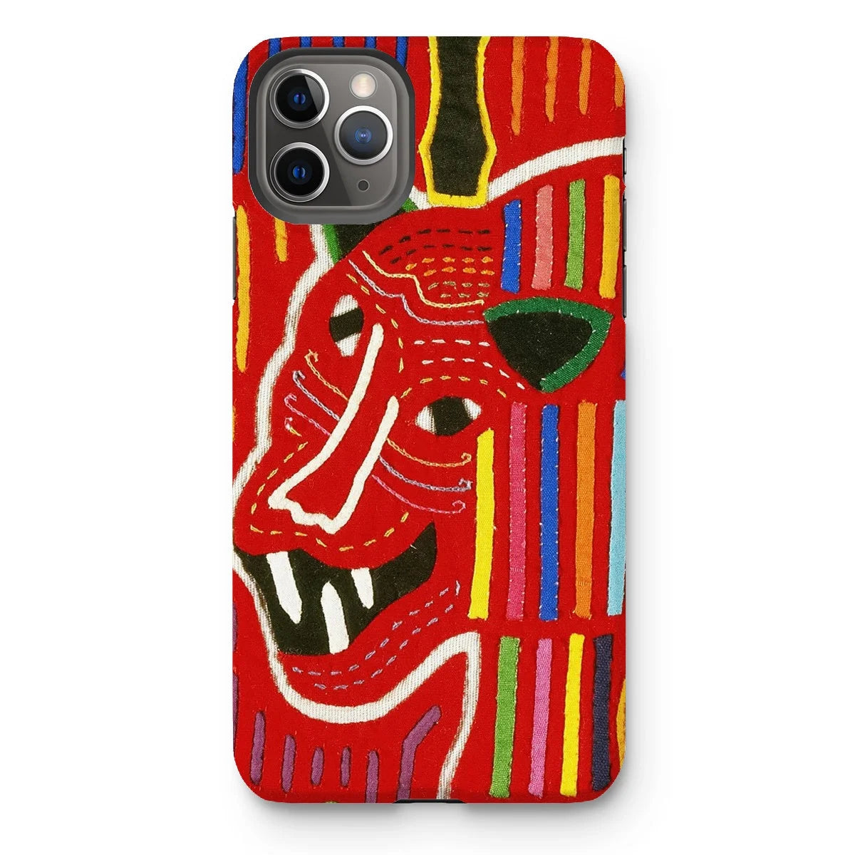 Roaring Tiger Appliqué - Mola Embroidery Iphone Case 11 Pro Max / Matte Mobile Phone Cases