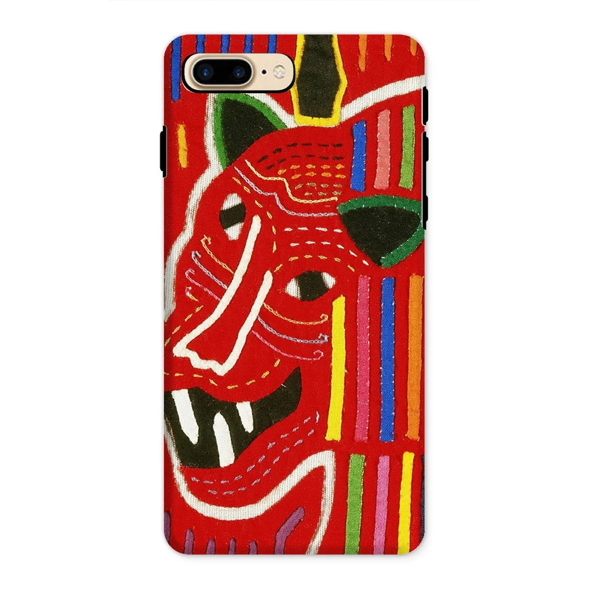 Roaring Tiger Appliqué - Mola Embroidery Iphone Case 8 Plus / Matte Mobile Phone Cases