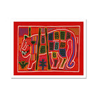 Roaring Tiger Appliqué - Mola Embroidery Art Print 14’’x11’’ Posters Prints & Visual Artwork