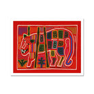 Roaring Tiger Appliqué - Mola Embroidery Art Print Posters Prints & Visual Artwork