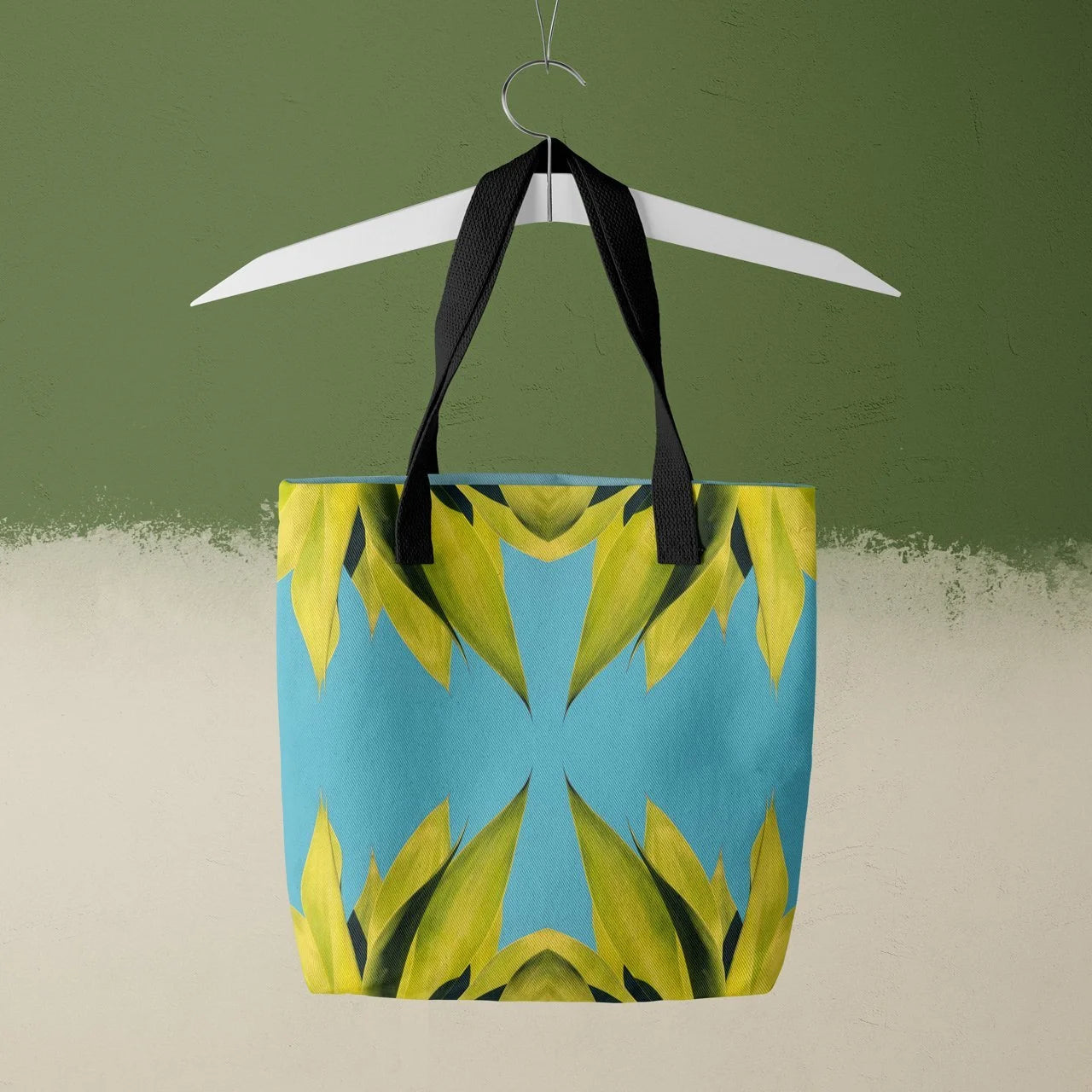 In Bloom - Succulent Op Art Shopping Tote Bags