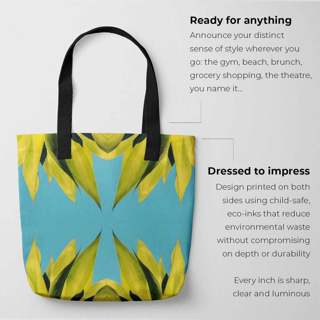 In Bloom - Succulent Op Art Shopping Tote Bags