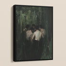 Communion - Secret Gay Circle Jerk Framed Canvas, Framed Painting Figures Dark Grassy Environment