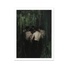 Communion Secret Gay Orgy Art Print, 18x24’’ / 46x61cm / Unframed, Oil Painting Shirtless Men Dark Forest