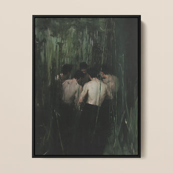 Communion - Stampa artistica di orgia gay segreta / Tela, 12x16’’ / 31x41cm / Cornice nera, Poster, stampe e opere d’arte visiva, Toby Leon