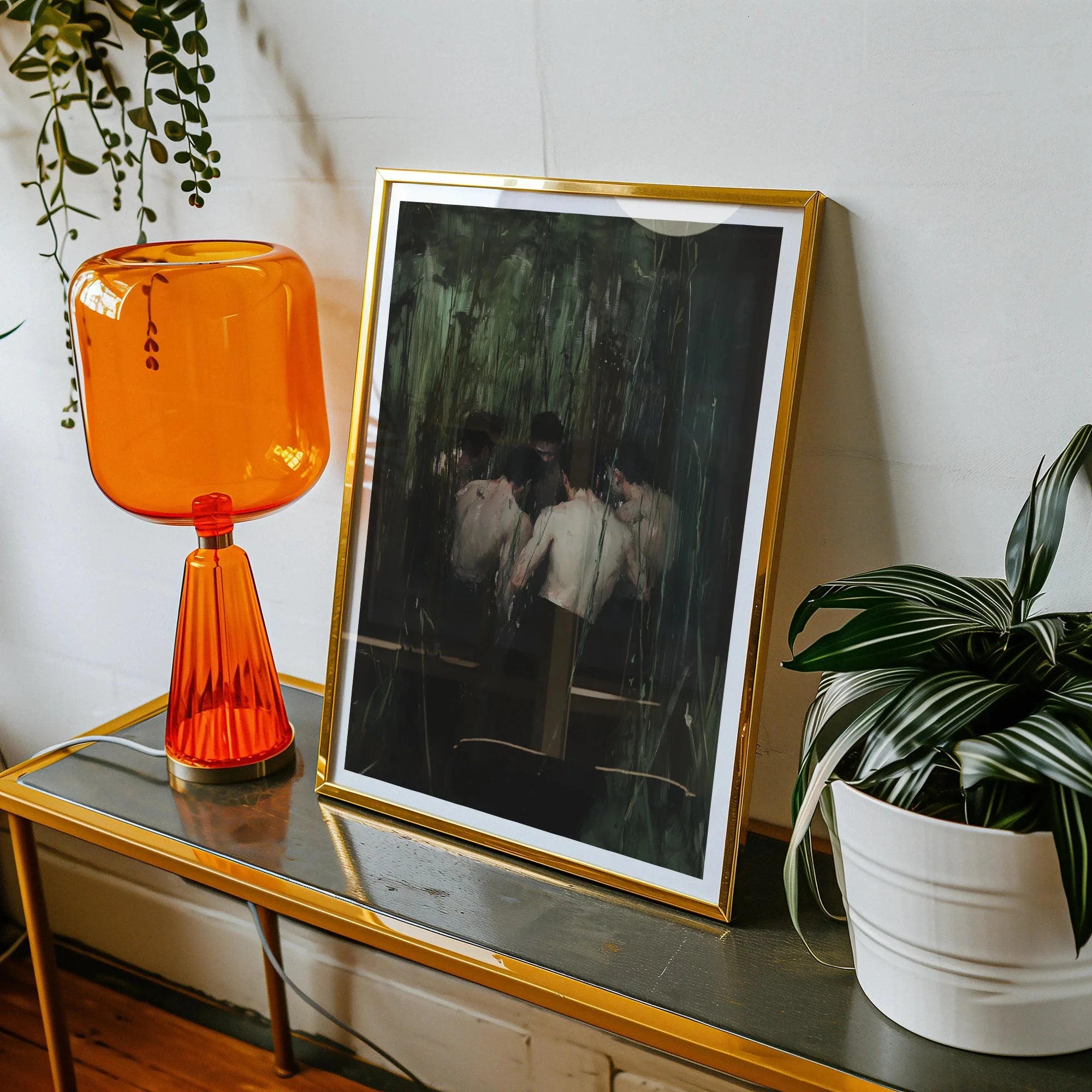 Communion Secret Gay Orgy Art Print, Framed Dark Painting