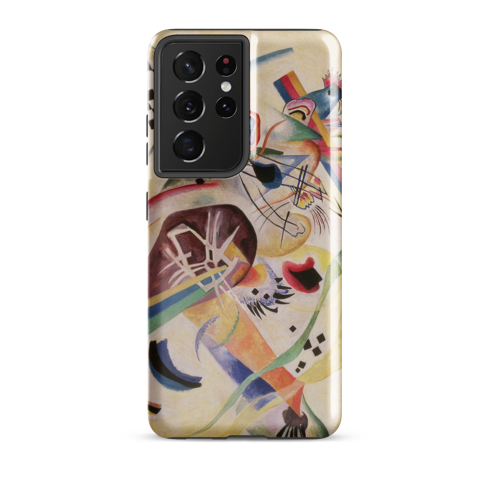 Composition no 224 Wassily Kandinsky Samsung Case, Galaxy S21 Ultra / Gloss, White Smartphone Case Colorful Abstract Art Design
