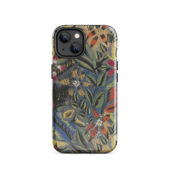 Composition Florale Aux Amarilis - Raoul Dufy Phone Case Iphone 14 / Gloss Vibrant Intricately Designed Phone Case Dense Botanical Pattern