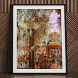 Conference of the Birds - Surreal Bird Collage Art Print, Surreal Bird Collage, Feathered Wisdom, Toby Leon
