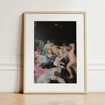Congregation - Gay Gods Bacchanal Art Print / Canvas, 12x16’’ / 31x41cm / Natural Frame / Matboard, Posters Prints & Visual Artwork, Toby