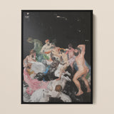 Congregation - Gay Gods Bacchanal Framed Canvas, 12x16’’ / 31x41cm / Black Floating Frame, Framed Painting Nude Figures