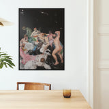 Congregation - Gay Gods Bacchanal Framed Canvas, Abstract Painting Figures