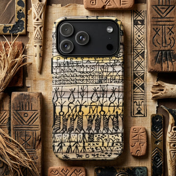 Cooling in a Hot Zone Garden - Paul Klee Phone Case Phone Case Cream-colored Base Intricate Black Geometric Patterns Paul Klee’s Cooling,