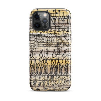 Cooling in a Hot Zone Garden - Paul Klee Phone Case Iphone 12 Pro Max / Gloss Phone Case Vintage-style Hand-drawn Pattern Black Ink Aged
