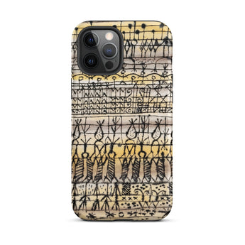 Cooling in a Hot Zone Garden - Paul Klee Phone Case Iphone 12 Pro Max / Matte Phone Case Vintage-style Hand-drawn Pattern Black Ink Cream
