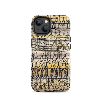 Cooling in a Hot Zone Garden - Paul Klee Phone Case Iphone 14 / Matte Phone Case Vintage-style Hand-drawn Pattern Black Ink Cream Paul