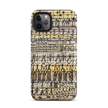 Cooling in a Hot Zone Garden - Paul Klee Phone Case Iphone 11 Pro Max / Matte Phone Case Vintage-style Hand-drawn Pattern Black Yellow