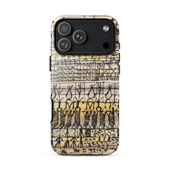 Cooling in a Hot Zone Garden - Paul Klee Phone Case Iphone 17 Pro Max / Gloss Phone Case Vintage-style Hand-drawn Tribal Pattern Black