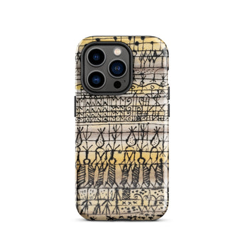 Cooling in a Hot Zone Garden - Paul Klee Phone Case Iphone 14 Pro / Gloss Phone Case Vintage-style Hand-drawn Tribal Pattern Black Ink Paul