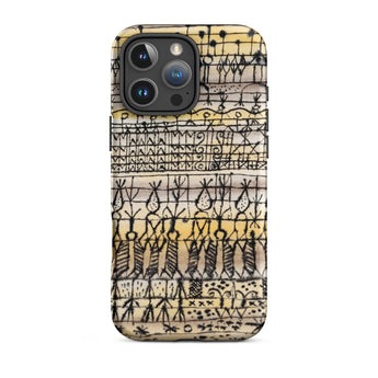 Cooling in a Hot Zone Garden - Paul Klee Phone Case Iphone 16 Pro Max / Matte Phone Case Vintage-style Hand-drawn Tribal Pattern Black Ink