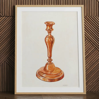 Copper candlestick art print by William Schmidt, 1930s