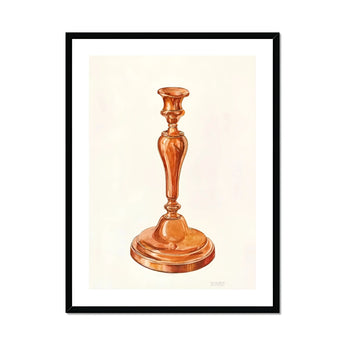 Copper Candlestick - William Schmidt 1930s Art Print, Copper Brass Candlestick Ornate Turned Stem Circular Base