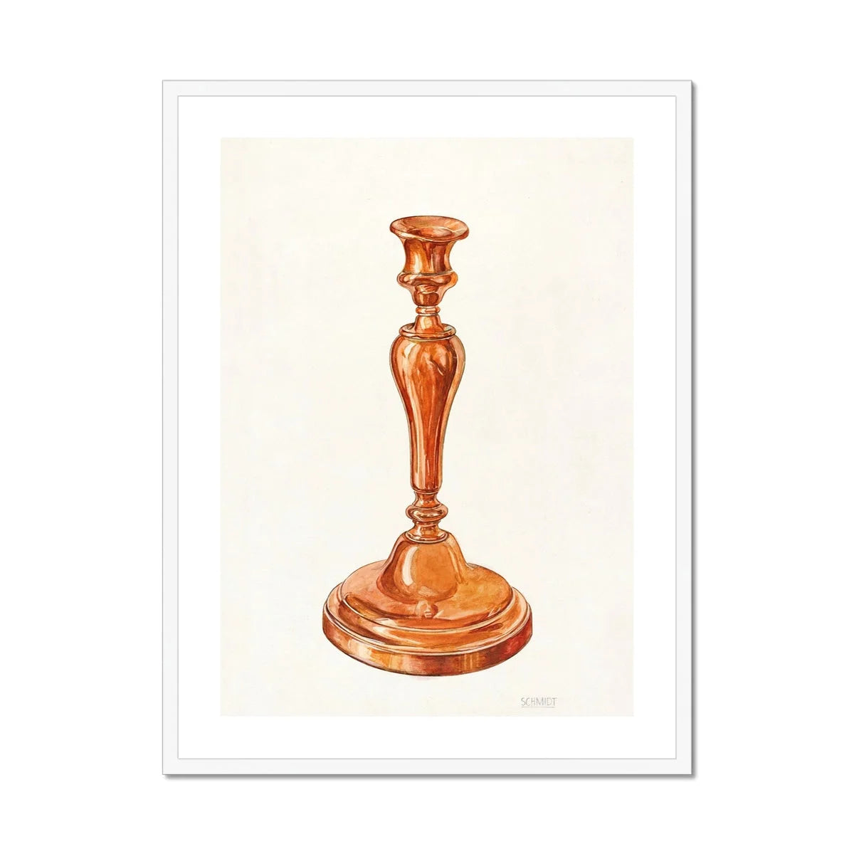 Copper Candlestick - William Schmidt 1930s Art Print Posters Prints & Visual Artwork