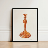 Copper Candlestick - William Schmidt 1930s Art Print / Canvas Framed Watercolor Illustration Classic Elegant Polished Schmidt’s, Prints