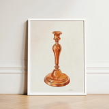 Copper Candlestick - William Schmidt 1930s Art Print / Canvas Watercolor Illustration Classic Elegant White Frame Schmidt’s, Prints