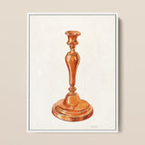 Copper Candlestick - William Schmidt 1930s Art Print / Canvas Polished Copper Candlestick Classic Ornate Design Fluted Base William
