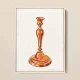 Copper Candlestick - William Schmidt 1930s Art Print / Canvas Watercolor Illustration Classic Copper Candlestick Elegant Polished Curves