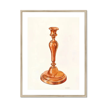 Copper Candlestick - William Schmidt 1930s Art Print, Ornate Copper Brass Candlestick Turned Stem Circular Base