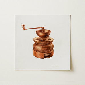 Copper Coffee Grinder - Hardin Walsh 1930s Kitchen Art Print / Canvas, 12x12’’ / 31x31cm / Unframed / no Border, Posters Prints & Visual