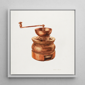 Copper Coffee Grinder - Hardin Walsh 1930s Kitchen Art Print / Canvas, Hardin Walsh’s 1930s Coffee Grinder, Walsh’s 1930s Coffee, 1930s