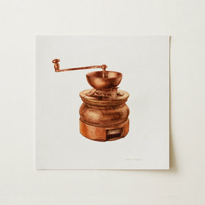 Copper Coffee Grinder - Hardin Walsh 1930s Kitchen Art Print / Canvas, Hardin Walsh’s 1930s Coffee Grinder, Walsh’s 1930s Coffee, 1930s