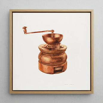 Copper Coffee Grinder - Hardin Walsh 1930s Kitchen Art Print / Canvas, Hardin Walsh’s 1930s Coffee Grinder, Walsh’s 1930s Coffee, 1930s