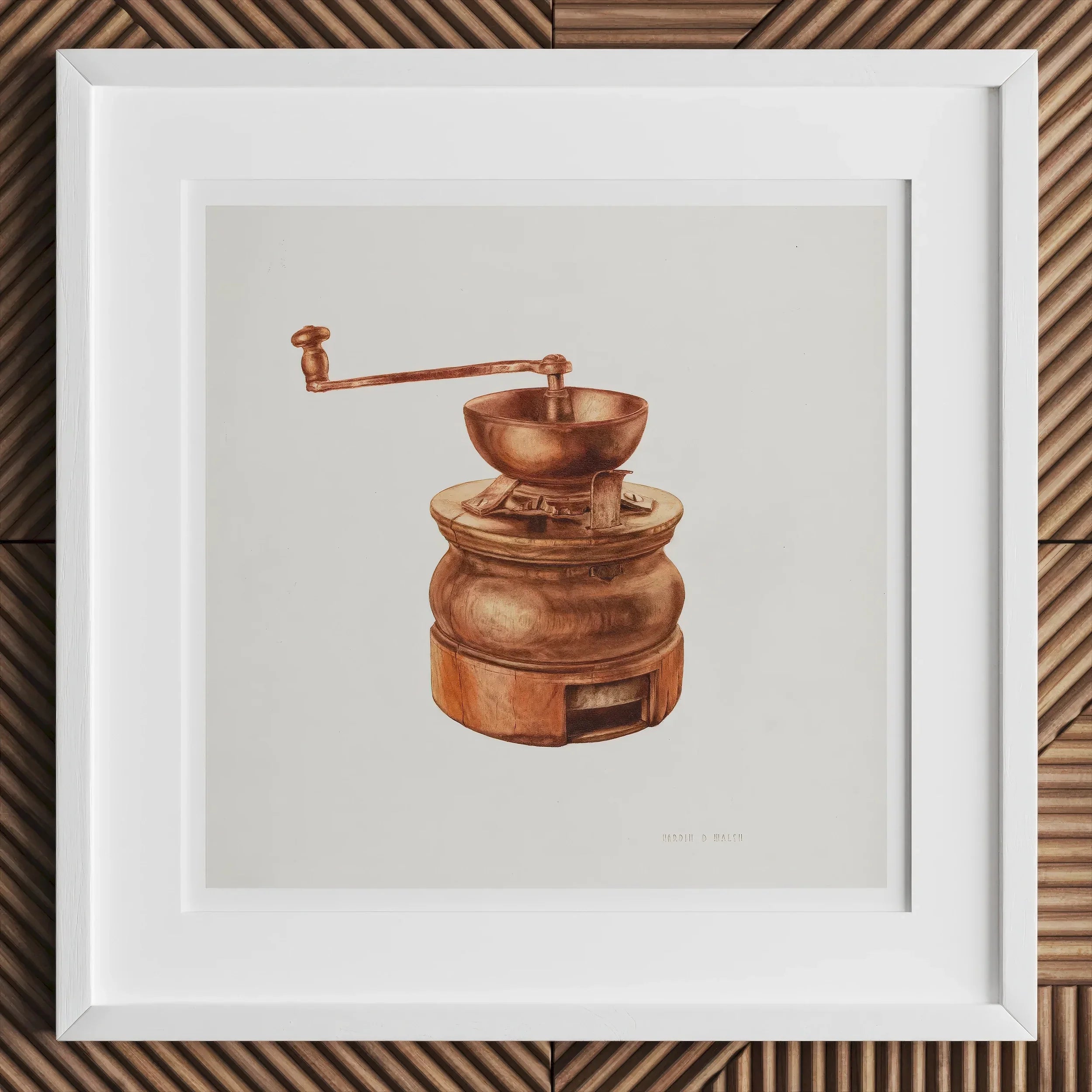 Copper Coffee Grinder - Hardin Walsh 1930s Kitchen Art Print Posters Prints & Visual Artwork