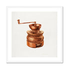 Copper Coffee Grinder Hardin Walsh 1930s Kitchen Art Print, Vintage Wooden Coffee Grinder Copper Toned Metal Components