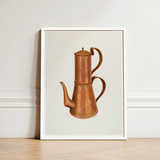 Copper Coffee Pot - Ray Price 1930s Kitchen Art Print / Canvas Framed Illustration Vintage Two Handles Resplendent, Artistry, Price’s