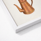 Copper Coffee Pot - Ray Price 1930s Kitchen Art Print / Canvas Detailed Illustration Copper-colored Vintage-style Curved Spout Resplendent,