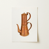 Copper Coffee Pot - Ray Price 1930s Kitchen Art Print / Canvas Vintage-style Copper Coffee Percolator Polished Metallic Finish Dual