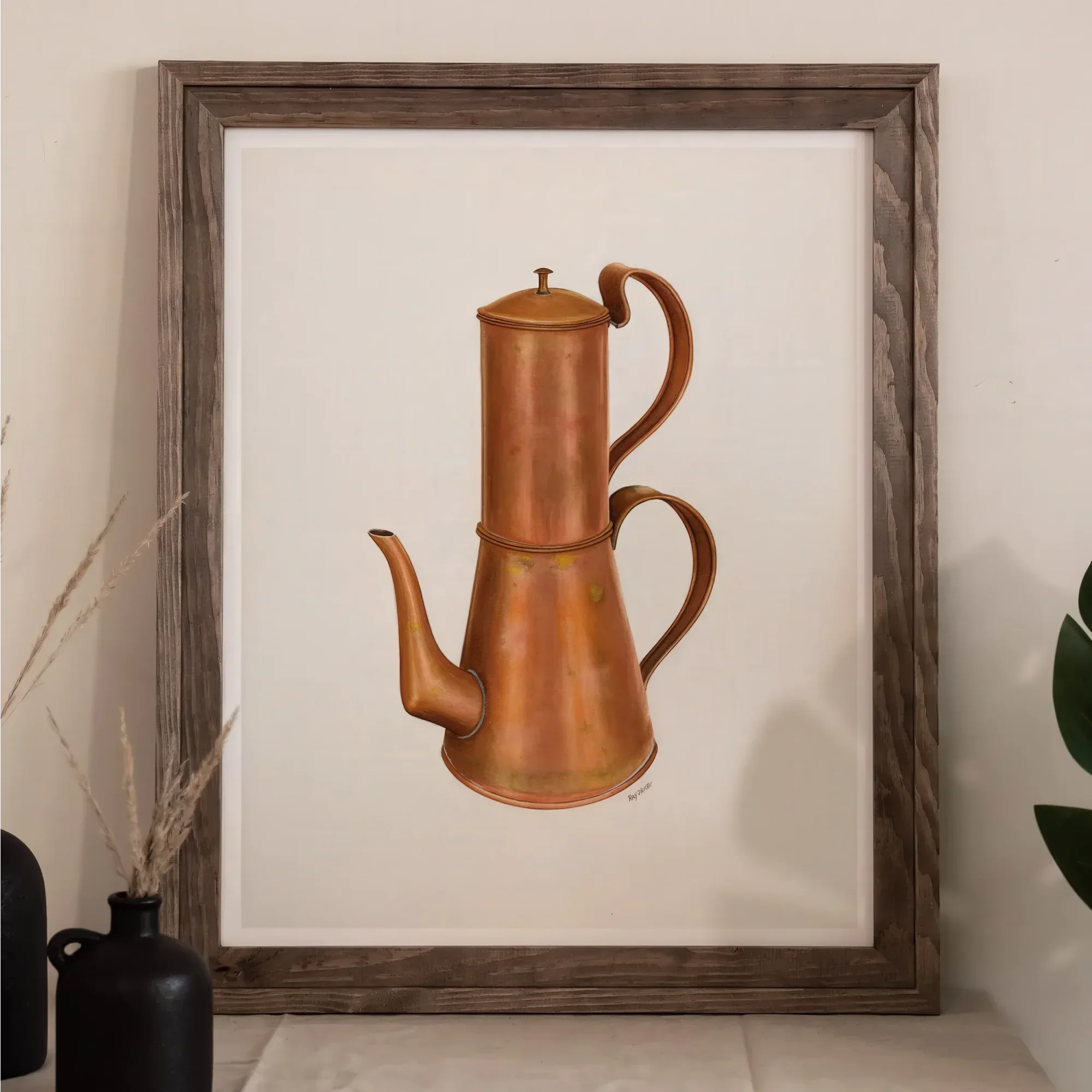 Copper Coffee Pot - Ray Price 1930s Kitchen Art Print Posters Prints & Visual Artwork