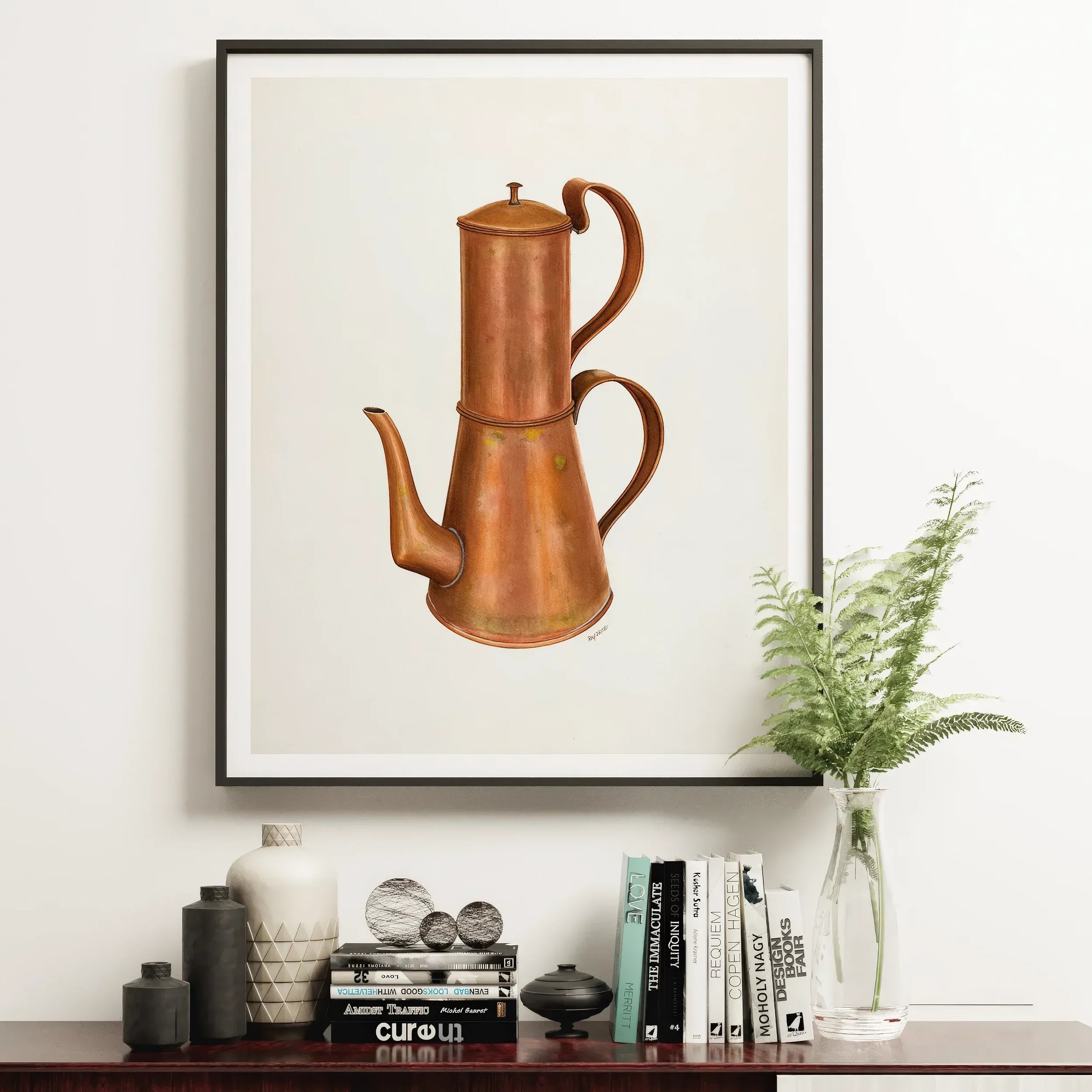 Copper Coffee Pot - Ray Price 1930s Kitchen Art Print