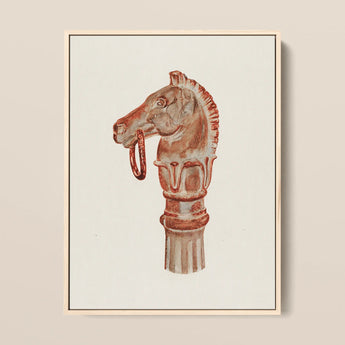 Copper Hitching Post - Gerard Barnett Horse Art Print / Canvas, 12x16’’ / 31x41cm / Natural Frame, Posters Prints & Visual Artwork, Toby