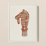 Copper Hitching Post - Gerard Barnett Horse Art Print / Canvas Antique-style Horse Head Decorative Post Reddish-brown Patina Ornate Gerard