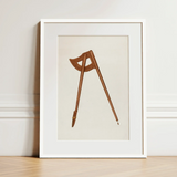 Copper Hitching Post - Gerard Barnett Horse Art Print / Canvas Framed Illustration Vintage-style Wooden Compass Two Adjustable Legs Gerard